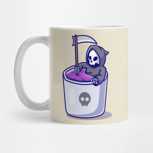 Cute Grim Reaper In Mug Cartoon Mug